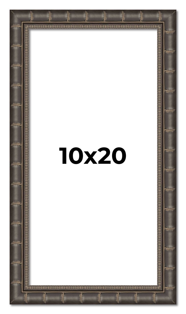 10x20 Modern Bamboo Picture Frame with UV-Resistant Acrylic & Acid Free Backing, Available in 5 Finishes - Gold, Silver, Brown, Black, and Natural